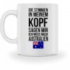 Galeriemode Lustige Tasse mit Spruch Ich muss nach Australien Geschenk für Mama Papa Chef Kollegen