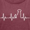 Spreadshirt Hund EKG Silhouette Herzschlag Hundefan Frauen T-Shirt mit gerollten Ärmeln