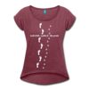 Spreadshirt Hund Pfotenabdruck Fußspur Never Walk Alone Frauen T-Shirt mit gerollten Ärmeln