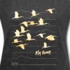 Spreadshirt Animal Planet Kraniche Zugschwarm Fly Away Frauen T-Shirt mit gerollten Ärmeln