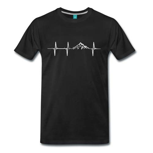 Spreadshirt Herzschlag Puls Frequenz Berge EKG Männer Premium T-Shirt