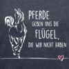 Spreadshirt Pferde Geben Uns Flügel Reiter Spruch Frauen T-Shirt mit gerollten Ärmeln