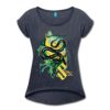 Spreadshirt Harry Potter Haus Slytherin Schlange Frauen T-Shirt mit gerollten Ärmeln