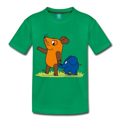 Spreadshirt Sendung Mit Der Maus Elefant Und Maus Hand In Rüssel Kinder Premium T-Shirt