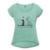 Spreadshirt Katzen Engel Schnurrhaare Schmetterling Frauen T-Shirt mit gerollten Ärmeln