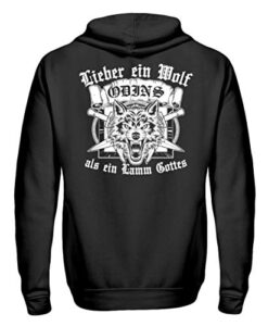 PlimPlom Lieber EIN Wolf Odins ALS EIN Lamm Gottes Wikinger Vikings Walhalla Germanen Pullover - Unisex Kapuzenpullover Hoodie