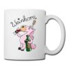 Spreadshirt Weinhorn Wein Trinkendes Einhorn Tasse, Weiß