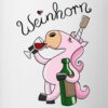 Spreadshirt Weinhorn Wein Trinkendes Einhorn Tasse, Weiß