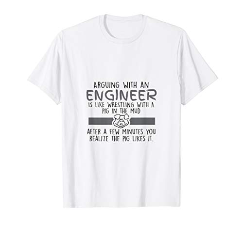 Lustiger Ingenieur, der mit einem Ingenieur argumentiert T-Shirt
