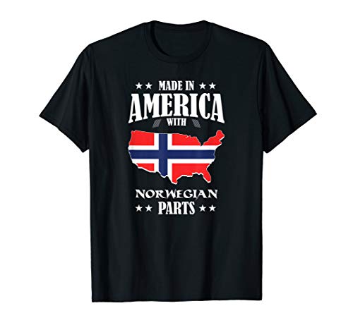 Gemacht in Amerika mit den norwegischen lustigen Teilen T-Shirt