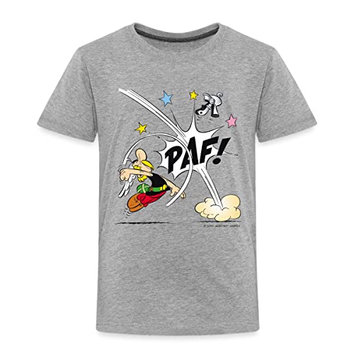 Spreadshirt Asterix & Obelix Faustschlag Von Asterix Kinder Premium T-Shirt, 134-140, Grau meliert