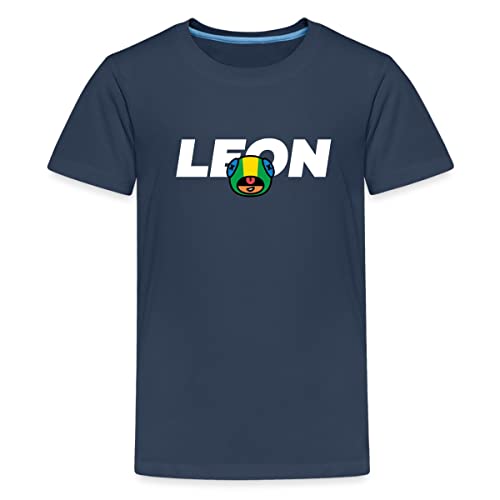 Spreadshirt Brawl Stars Legendärer Brawler Leon Teenager Premium T-Shirt, 146-152, Navy