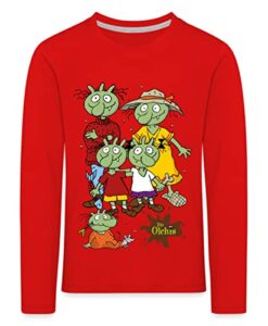 Spreadshirt Die Olchis Classic Eine Schmuddelige Familie Kinder Premium Langarmshirt, 122-128, Rot