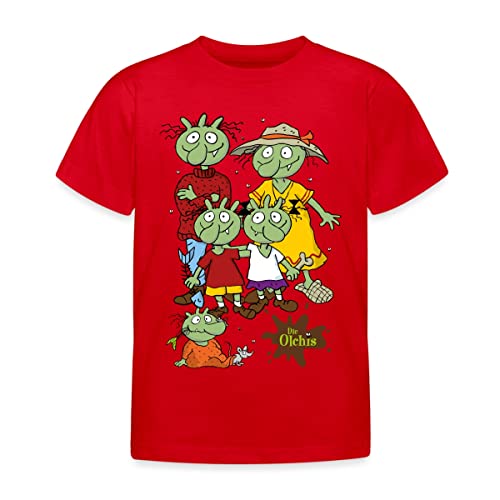 Spreadshirt Die Olchis Classic Eine Schmuddelige Familie Kinder T-Shirt, 122-128, Rot
