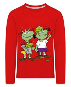 Spreadshirt Die Olchis Classic Olchi-Kinder Mit Zwei Kröten Kinder Premium Langarmshirt, 98-104, Rot