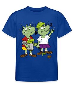 Spreadshirt Die Olchis Classic Olchi-Kinder Mit Zwei Kröten Kinder T-Shirt, 98-104, Royalblau