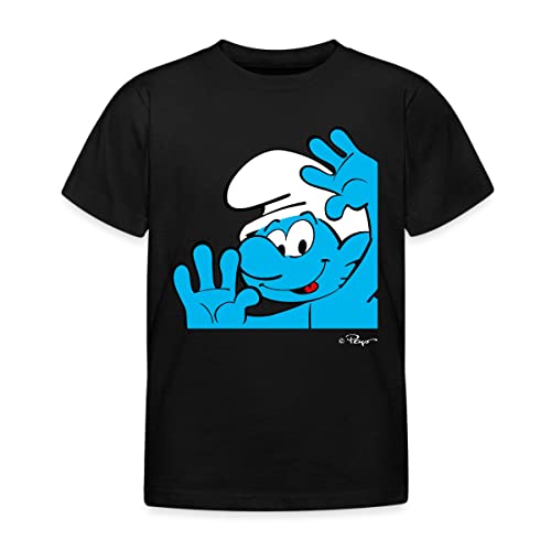 Spreadshirt Die Schlümpfe Jokey Schlumpf Überraschungsschlumpf Kinder T-Shirt, 110-116, Schwarz