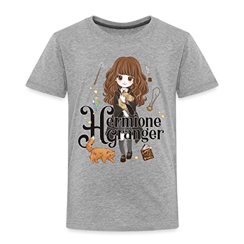 Spreadshirt Harry Potter Hermine Granger Kinder Premium T-Shirt, 122-128, Grau meliert