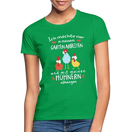 Spreadshirt Hühner Gärtner Ich Möchte In Meinem Garten Geschenk Spruch Frauen T-Shirt, M, Kelly Green