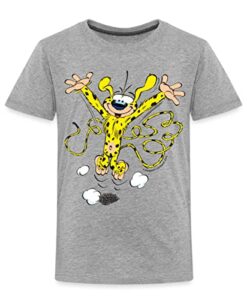 Spreadshirt Marsupilami Happy Kinder Premium T-Shirt, 134-140, Grau meliert