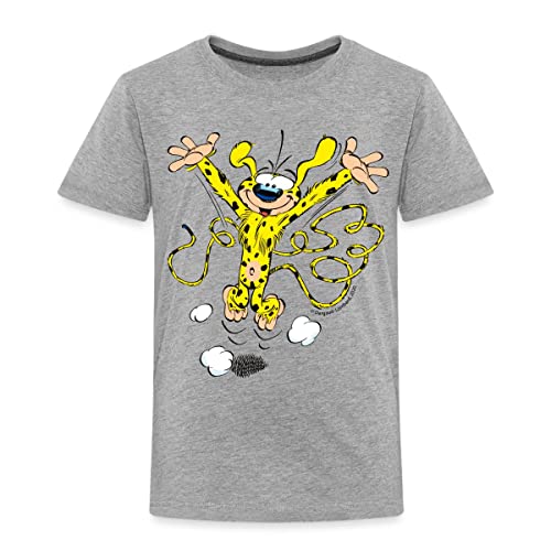 Spreadshirt Marsupilami Happy Kinder Premium T-Shirt, 134-140, Grau meliert