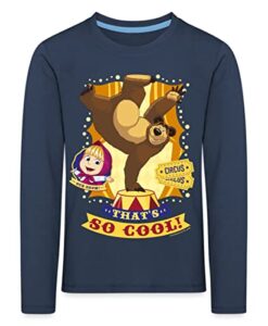 Spreadshirt Mascha Und Der Bär Im Zirkus Kinder Premium Langarmshirt, 98-104, Navy