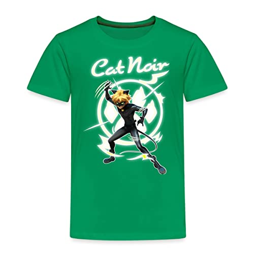 Spreadshirt Miraculous Cat Noir Adrien Superheld Kinder Premium T-Shirt, 98-104, Kelly Green