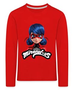 Spreadshirt Miraculous Ladybug Mit Logo Kinder Premium Langarmshirt, 122-128, Rot