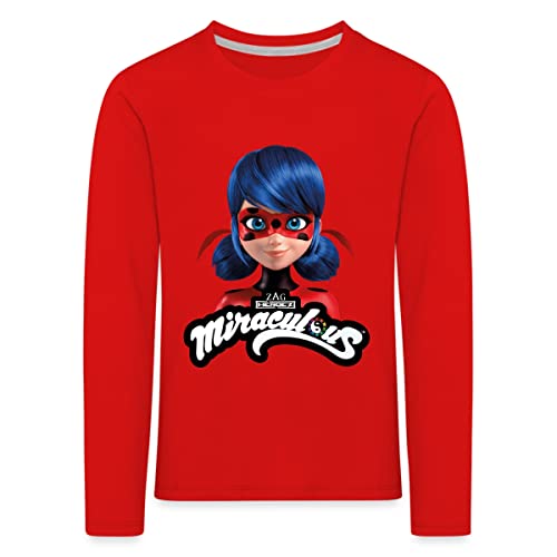 Spreadshirt Miraculous Ladybug Mit Logo Kinder Premium Langarmshirt, 122-128, Rot