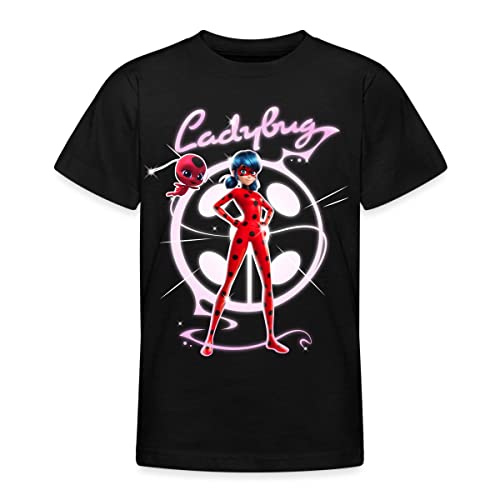 Spreadshirt Miraculous Ladybug Mit Tikki Teenager T-Shirt, 152-164, Schwarz