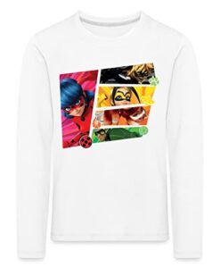 Spreadshirt Miraculous Superhelden Kinder Premium Langarmshirt, 134-140, weiß
