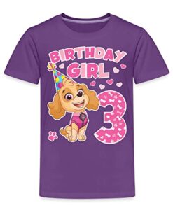 Spreadshirt Paw Patrol 3 Jahre Lustig Geschenk Geburtstag Skye Kinder Premium T-Shirt, 98-104, Lila