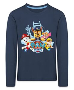 Spreadshirt Paw Patrol Logo Kinder Premium Langarmshirt, 98-104, Navy
