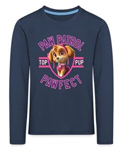 Spreadshirt Paw Patrol Skye Pawfect Kinder Premium Langarmshirt, 110-116, Navy