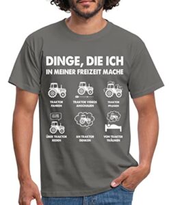 Spreadshirt Traktor Bauer Geschenk Trekker Geschenke Für Traktorfahrer Männer T-Shirt, M, Graphit