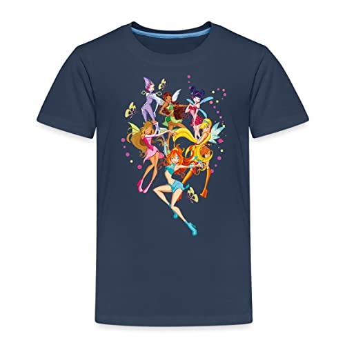 Spreadshirt Winx Club Die Feen Clique Kinder Premium T-Shirt, 134-140, Navy